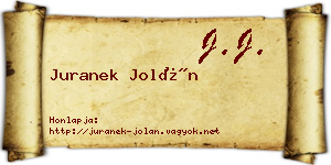 Juranek Jolán névjegykártya