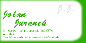 jolan juranek business card